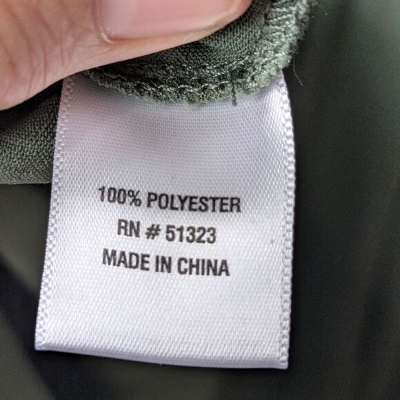 1. State Olive V-Neck Puff Short Sleeve Fit &Flare Dress L - Picture 11 of 12